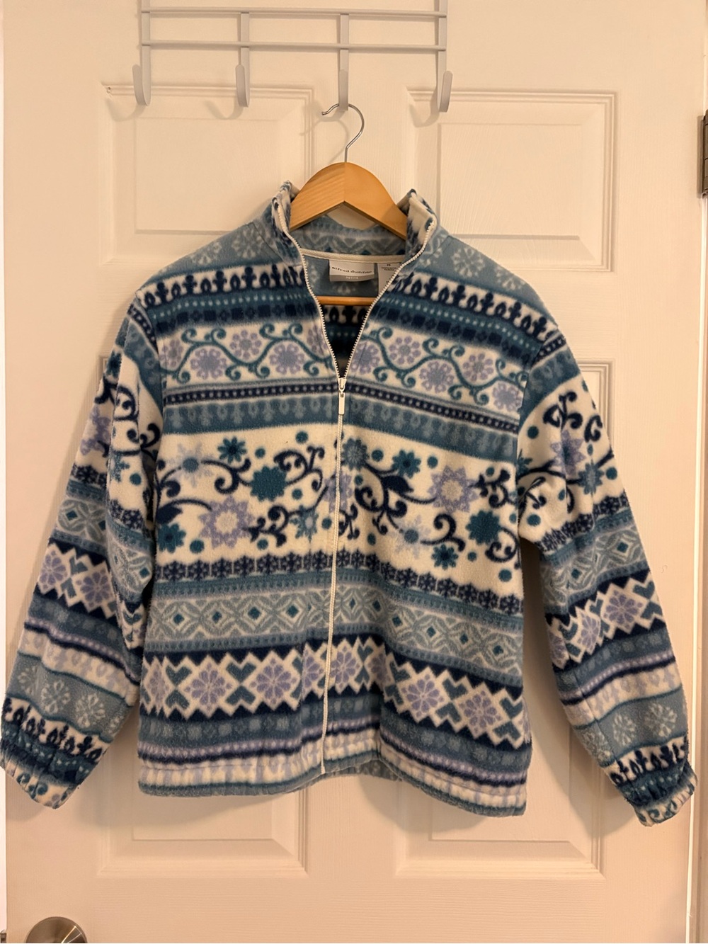 Alfred Dunner Floral Winter Fleece Zip Up